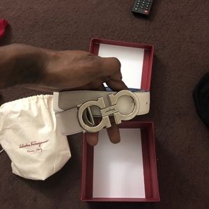 Ferragamo reversible croc skin belt